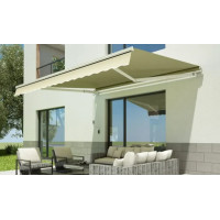 Терасний тент (ручний) маркіза Focus Garden Classiс 400х300 Білий/Бежевий 004456