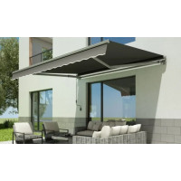 Терасний тент (ручний) маркіза Focus Garden Classiс 400х300 Білий/Бежевий 004456