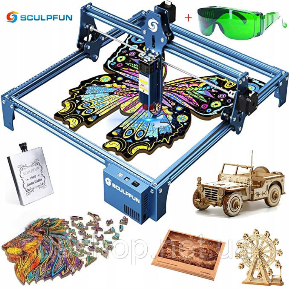 Лазерный гравировальный станок SCULPFUN S9 90W 410mmx420mm