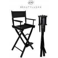 Макіяжне крісло Make-Up Beautylushh 25414 складне, дерев'яне. Косметичний чорний для макіяжу
