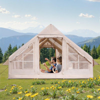 VEVOR 256670 Надувні намети для кемпінгу 4x3x2 м, 5-8 осіб, 300D Oxford Glamping Tent з підключенням до печі,
