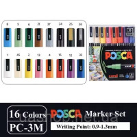 Набір маркерів POSCA PC-3M, 16 кольорів