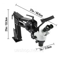 VEVOR 252348 Тринокулярний стереомікроскоп Zoom WF10X 20 мм бінокулярна стерео колонна підставка для ювелірних