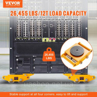VEVOR 4x броньовані ролики 12T Транспортний візок 280x210x105мм Транспортні ролики з 4-ма напрямленими