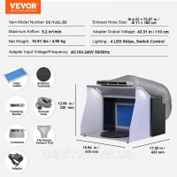 Комплект фарбувальної камери VEVOR 405 x 330 x 355 м, портативна витяжка для аерографа 5,2 м³/хв