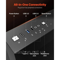 Ігровий корпус VEVOR для ПК Mid-Tower, двокамерний, для материнської плати ATX без вентилятора 305340