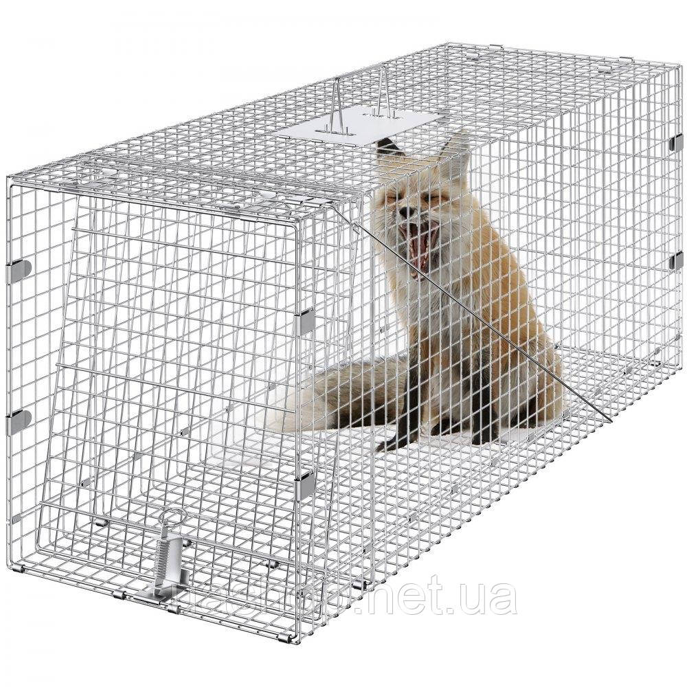 VEVOR Пастка для клітки для живих тварин 127 x 50 x 66 см Гуманна пастка для котів, білок, мишей 305604