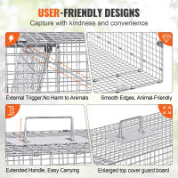 VEVOR Пастка для клітки для живих тварин 127 x 50 x 66 см Гуманна пастка для котів, білок, мишей 305604 VEVOR Пастка для клітки для живих тварин 127 x 50 x 66 см Гуманна пастка для котів, білок, мишей 305604