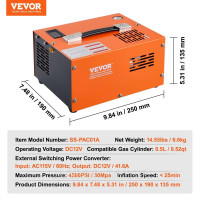 VEVOR PCP компресор 30Mpa/4500 PSI повітряний компресор 0,5 л портативний PCP DC12V & AC115V компресор 25хв