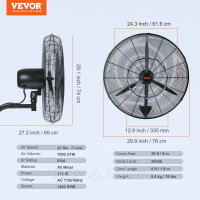 VEVOR Mist Fan, 24