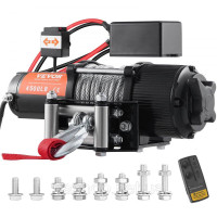 Vevor 310220 Електрична лебідка 12V 4500lbs/2041kg Позашляхова моторна лебідка Дротяний трос Електрична лебідка Сталевий кабель з