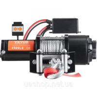 Vevor 310220 Електрична лебідка 12V 4500lbs/2041kg Позашляхова моторна лебідка Дротяний трос Електрична лебідка Сталевий кабель з