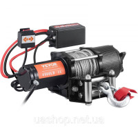 Vevor 310220 Електрична лебідка 12V 4500lbs/2041kg Позашляхова моторна лебідка Дротяний трос Електрична лебідка Сталевий кабель з