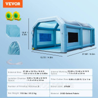 Vevor 310438 Портативний надувний намет для фарбування Diy фарбування розпилювачем 750 960 Вт фарбувальна камера для захисту від
