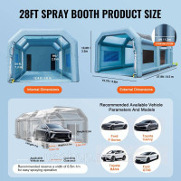 Vevor 310438 Портативний надувний намет для фарбування Diy фарбування розпилювачем 750 960 Вт фарбувальна камера для захисту від