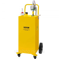 Vevor 310707 Паливний бак Fuel Caddy 35 галонів 4 колеса з ручним насосом, жовтий