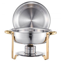 Vevor 311724 Підігрівач їжі Chafing Dish Buffet з 4 повнорозмірними контейнерами (по 4,7 л кожен), круглий дозатор для кейтерингу