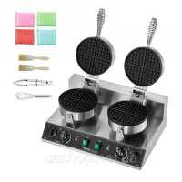 Vevor 311937 Промислова вафельниця, подвійна головка, 2460 Вт, круглі вафлі