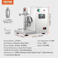Vevor 312099 Машина для молочних коктейлів, комерційний шейкер для чаю з молоком 120 Вт, міксер для молочних коктейлів з однією
