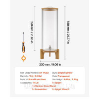 Vevor 312179 Диспенсер для напоїв 1x13L Диспенсер для соку з краном для вечірок, барів, скляний