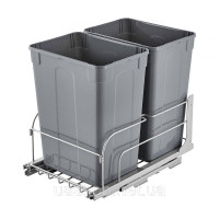 Vevor 312513Висувний сміттєвий бак VEVOR (35 кварт + 35 кварт) для кухонних шаф, подвійний сміттєвий бак під раковину, сміттєвий к