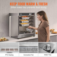 Vevor 312523 Hot Box Марміт 5-ярусна підігріваюча шафа з мискою для води