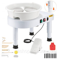 Vevor 312667 Шматочок гончарної форми Potter 28 см керамічної форми колеса з регульованою педалі та знімним басейном, повний набір