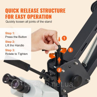 Vevor 312707 Ювелірні вироби Multidirectional Microscope Spring Mount Ring Light 7X-45X