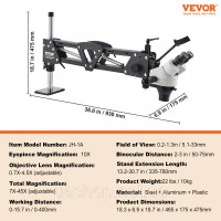 Vevor 312707 Ювелірні вироби Multidirectional Microscope Spring Mount Ring Light 7X-45X
