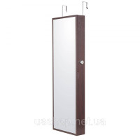 Vevor 312713 Шафа для ювелірних виробів дзеркальна шафа для зберігання ювелірних виробів 108 см настінний коричневий