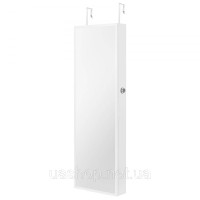 Vevor 312721 Ювелірна шафа, дзеркальна шафа для зберігання ювелірних виробів, 108 см, настінна, біла