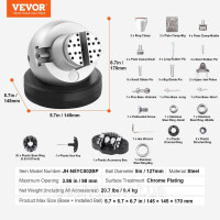 Vevor 312746 Набір ювелірних кульових лещат Кульові лещата для гравіювання Діаметр кулі 127 мм, ювелірні кульові лещата для