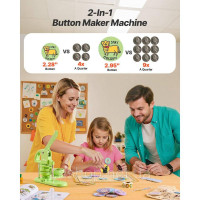Vevor 312768 Прес для виготовлення значків 58/75 мм, пристрій для виготовлення значків з 200 деталями для ґудзиків, круглий різак,