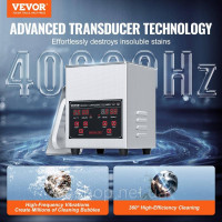 Vevor 313447 Ультразвуковий очисник 1,3 л, 60 Вт, машина для чищення, кошик з таймером і ампер; Обігрів 40 кГц