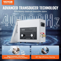 Vevor 313448 Ультразвуковий очисник 6L з таймером нагрівання та amp; Кошик Цифрова звукова машина