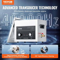Vevor 313451 Ультразвуковий очисник 10 л з таймером нагрівання та amp; Кошик Цифрова звукова машина