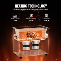 Vevor 313456 Ультразвуковий очисник 3L з таймером нагрівання та amp; Кошик Цифрова звукова машина