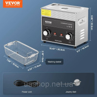 Vevor 313456 Ультразвуковий очисник 3L з таймером нагрівання та amp; Кошик Цифрова звукова машина