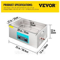 Vevor 313458 Ультразвуковий очисник 30 л Ультразвукова машина для очищення ювелірних окулярів