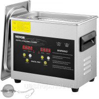 Vevor 313472 Цифровий ультразвуковий очисник 3L Нагрівач Таймер Очищення ювелірних окулярів