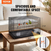 Vevor 313700 Вольєр для птахів 76x46x45см клітка для птахів з вуглецевої сталі Q195 пташник для 2-3 середніх і великих птахів