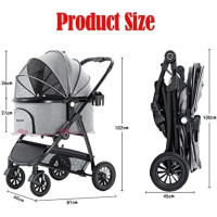 Cкладна коляска для домашніх тварин зі знімною переноскою Oui Oui Pet Stroller YA01K