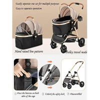 Cкладна коляска для домашніх тварин зі знімною переноскою Oui Oui Pet Stroller YA01K