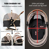 Cкладна коляска для домашніх тварин зі знімною переноскою Oui Oui Pet Stroller YA01K