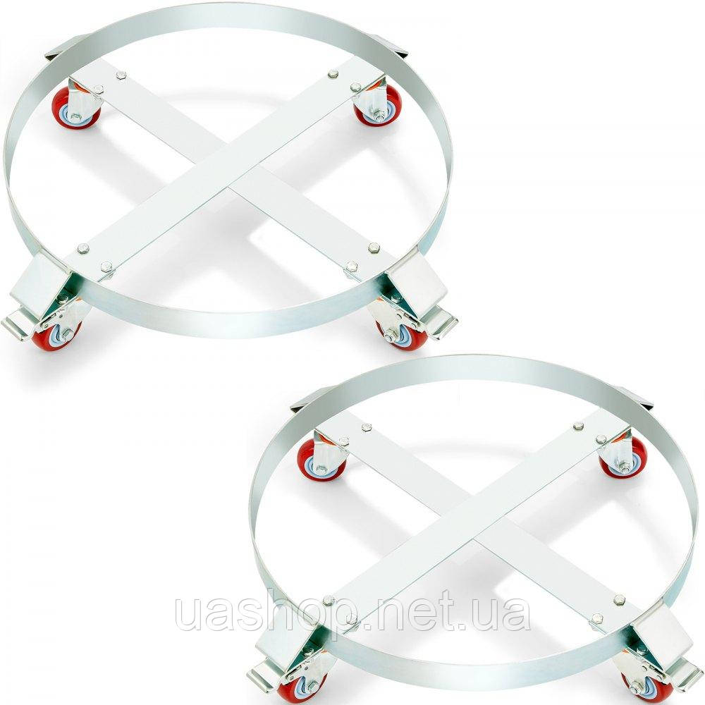Vevor 314126 2x Barrel Roller 250L Транспортний ролик з вуглецевої сталі Роликова дошка Внутрішній діаметр Ø 607 мм Візок для