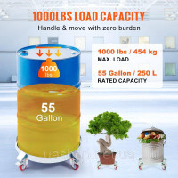 Vevor 314126 2x Barrel Roller 250L Транспортний ролик з вуглецевої сталі Роликова дошка Внутрішній діаметр Ø 607 мм Візок для