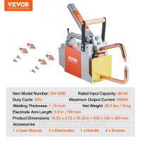Vevor 314483 Портативний точковий зварювальний апарат товщиною 1/8 дюйма потужністю 8 кВА