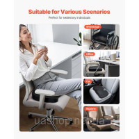 Vevor 314877 Подушка для сидіння, куприкова подушка, накладка на сидіння, охолоджувальний гель, піна з пам'яттю форми, 435x330 мм