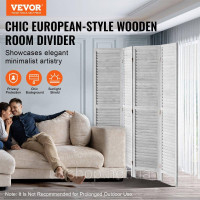 Vevor 315136 4-панельна складна перегородка для кімнати, портативна декоративна ширма заввишки 170 см для розділення кімнат,