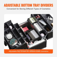 Косметичка VEVOR з 6 знімними відділеннями, косметичка з ABS